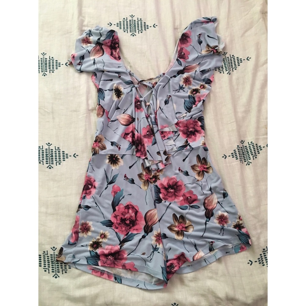 Off Shoulder, Floral Romper